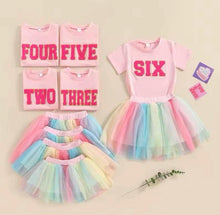  FIVE: Chenille Lettered Shirt and Skirt Birthday Set