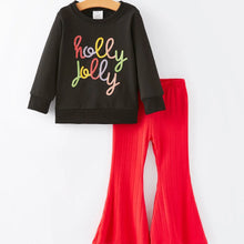  Holly Jolly Letter Top & Flare Set