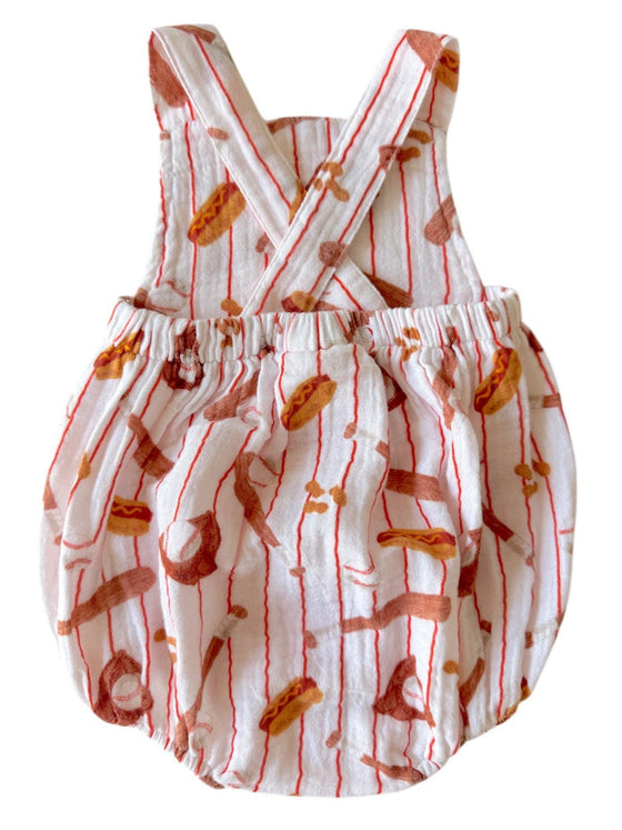 Muslin Retro Sunsuit, Baseball Game