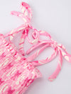 Baby Girl Pink Baseball Bow Print Romper Summer Outfit
