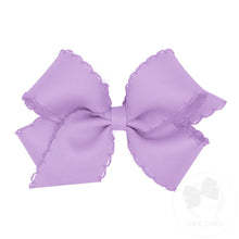  Medium Grosgrain Hair Bow with Matching Moonstitch Edge- Light Orchid