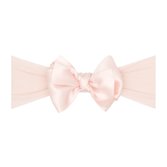 Baby Bling® Satin Small Classic Bow on soft nylon headband: Rosebud