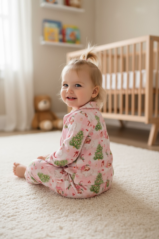 Santa Printed Christmas Jammies