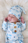 Newborn Baby Knot Gown & Hat Set | Little Bro