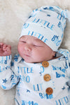 Newborn Baby Knot Gown & Hat Set | Little Bro