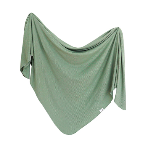 Rib Knit Swaddle Blanket - Clover