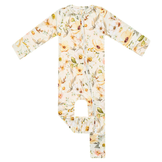 Bamboo Convertible Zip-Up Footie- Angelique