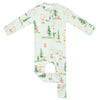 Bamboo Convertible Zip-Up Footie- Forest Explorer