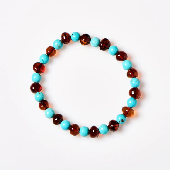 14cm Gems Cognac Turquoise Bracelet