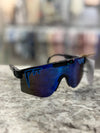 Youth PV Sunglasses Black W/ Teal and Pink Speckles