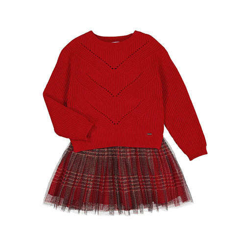 Red Dress w/ Sweater