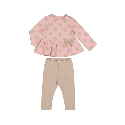 Pink Polka Dot Sweater & Legging Set