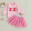 XOXO Pink Skirt Set