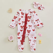  Red Bow Zipper Footie