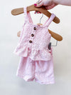 Pink Lace Shorts Set