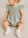 Sage Linen Romper + Bow
