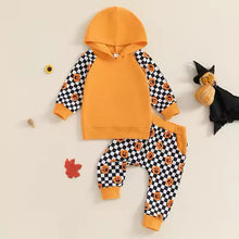  Checkered Pumpkin Jogger Set