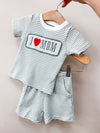 I Love Mom Stripe Set