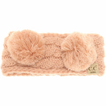  Kids Solid Double Pom Headwrap- Indie Pink