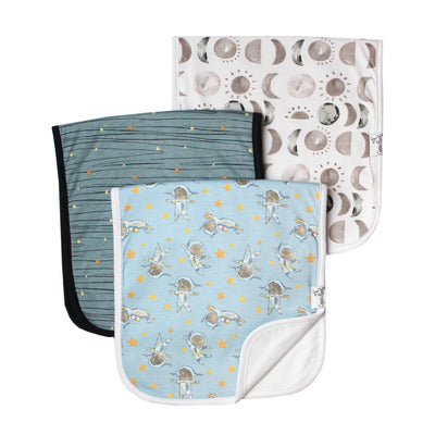 Three Premium Burp Cloths- Neil