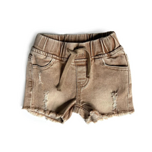 Cut Off Denim Shorts-Camel Wash