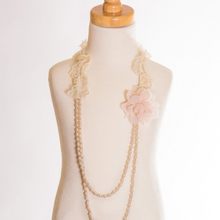  Elastic Floral Lace Necklace - Pink