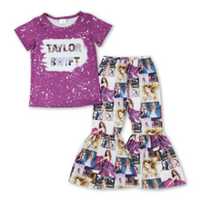  Purple Bleached Swiftie Bell Bottom Set