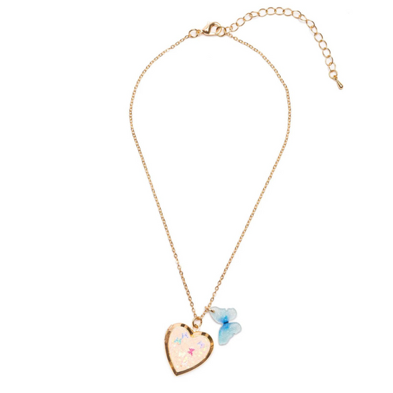 Butterfly Heart Necklace Locket