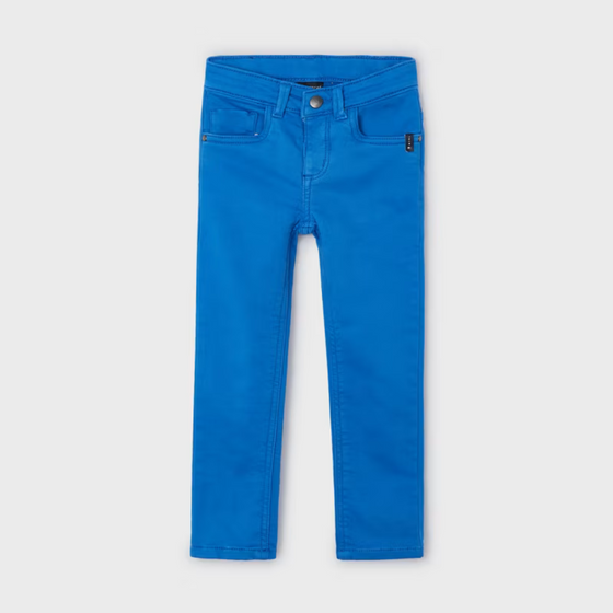 Blue Soft Slim Fit Pants