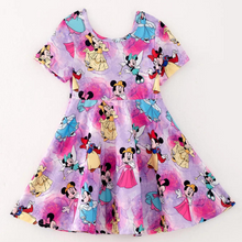  Purple Princess Print Milk Silk Dress