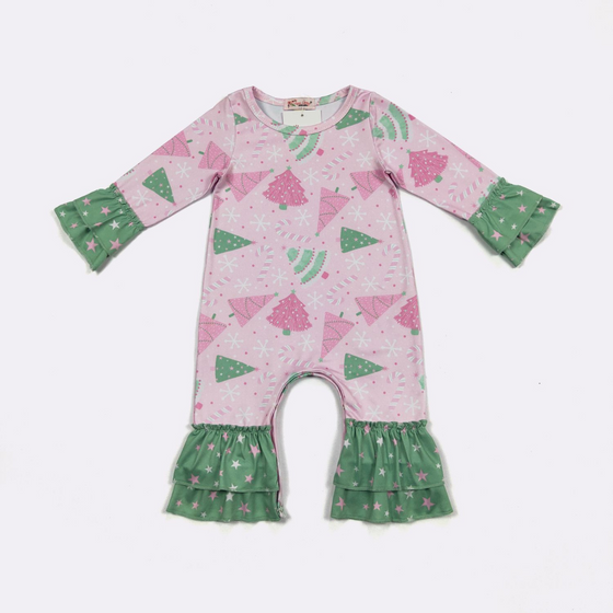 Pink Evergreen Baby Romper