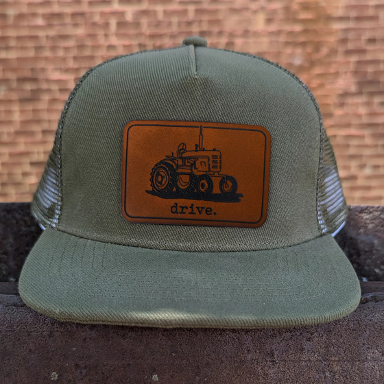 "Drive" Mesh Back Trucker Hat- Olive Dab