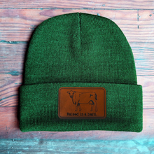  "Raised in a Barn" Kid Beanie Hat- Green