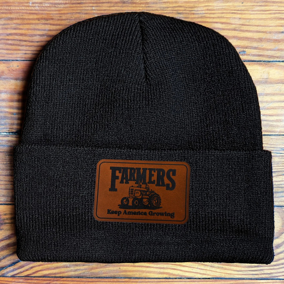 "Farmers Keep America Growing" Kid Beanie Hat- Black