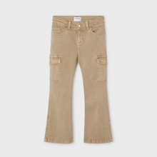  Khaki Flared Girls Cargo Pants w/Pockets