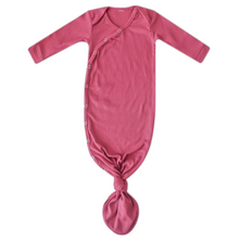  Rib Knit Newborn Knotted Gown - Berry