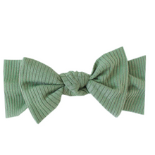  Rib Knit Headband Bow- Clover