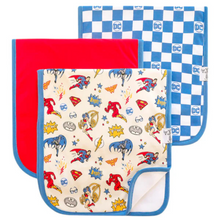  Set of Three Premium Burp Cloths- Justice League