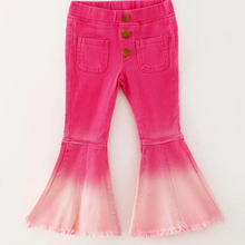  Pink Gradient Bell-Bottom Denim Jeans