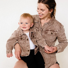  Mama + Mini Brown Denim Jacket