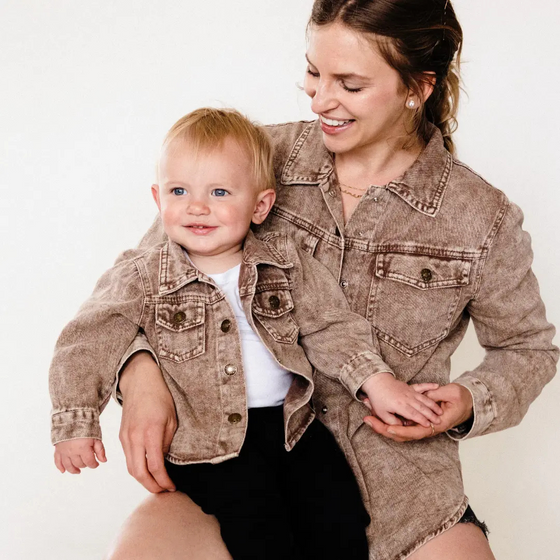 Mama + Mini Brown Denim Jacket