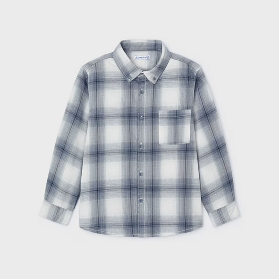 Blue Boys Plaid Shirt