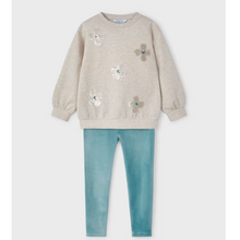  Flower Sequin Sweatshirt and Leggings Set