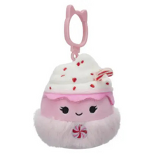  Squishmallow Christmas Plush 3.5"Clip Ethel Peppermint Latte