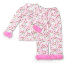  Mommy & Me Santa Pink Fur Pajama Set