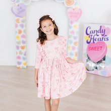  Howdy 3/4 Sleeve Ruffle Twirl Dress