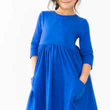  Royal Blue 3/4 Pocket Twirl Dress