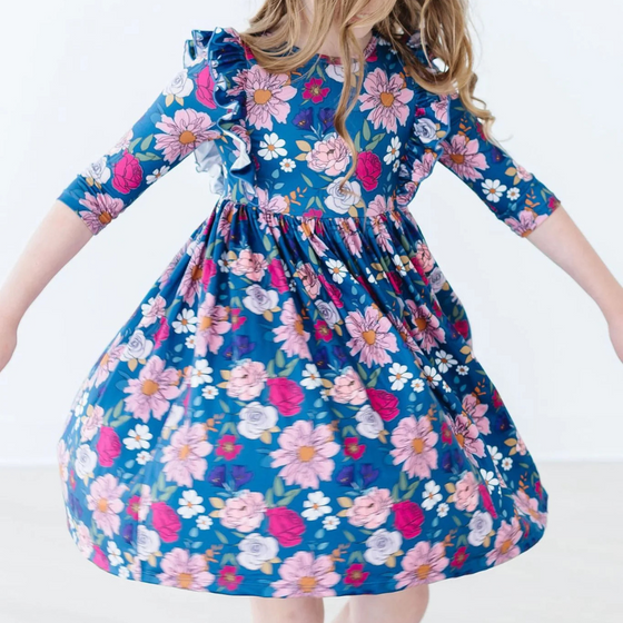 Vintage Garden Ruffle Twirl Dress