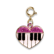  Gold Glitter Piano Heart Charm