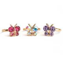  Boutique Butterfly Gem Rings 3pc